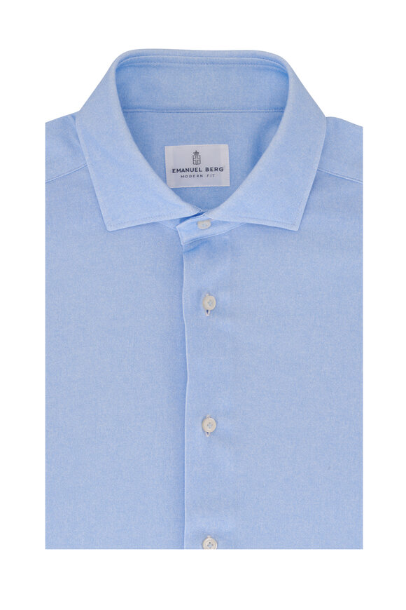 Emanuel Berg Light Blue 4-Way Stretch Shirt