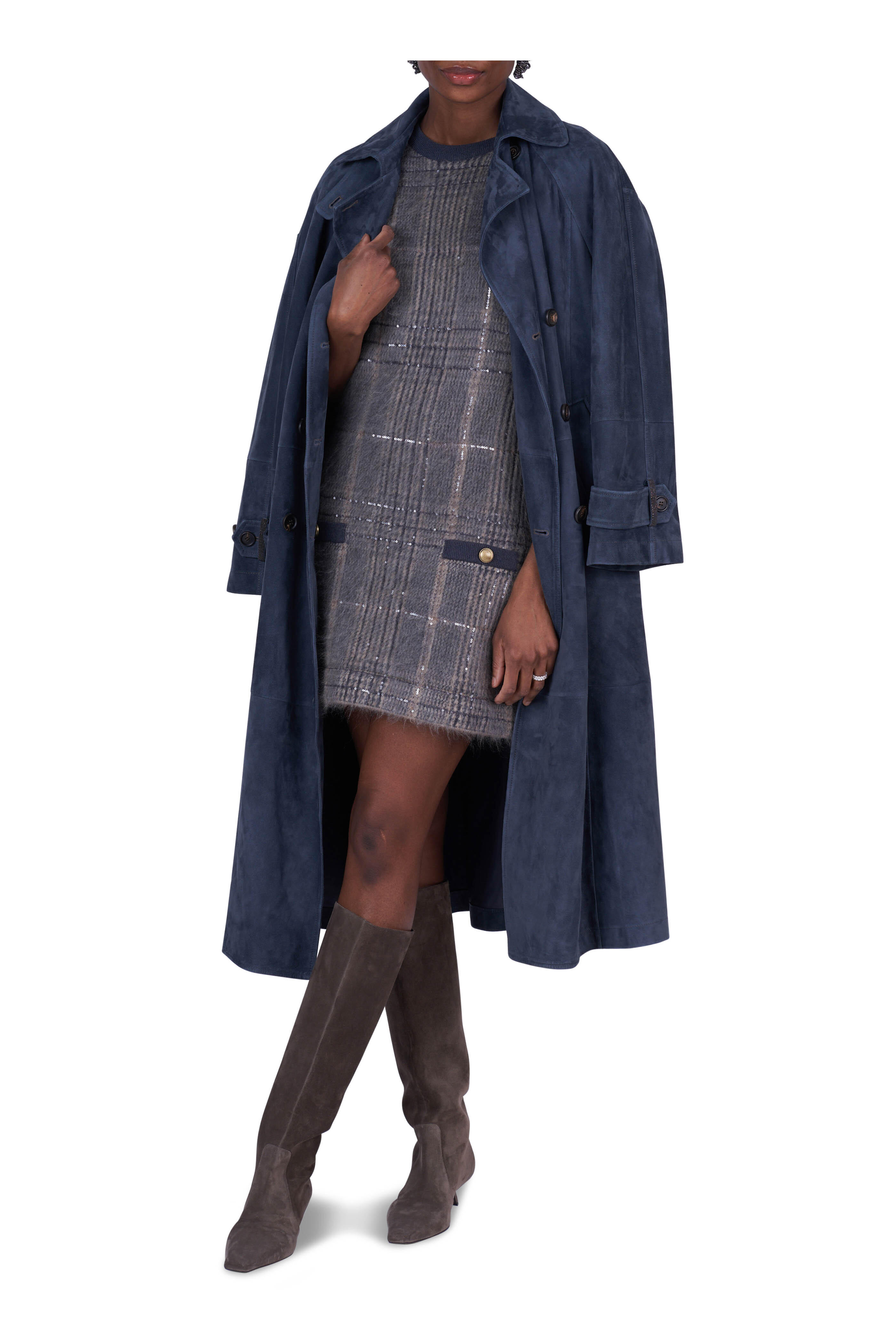 Brunello Cucinelli - Denim Suede Trenchcoat
