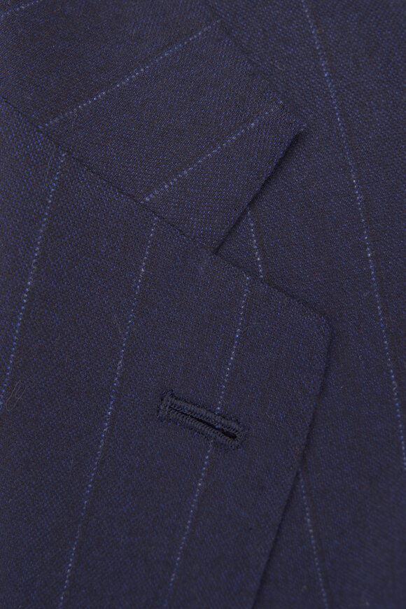 Kiton Navy Wool & Cashmere Pinstripe Suit - view 3