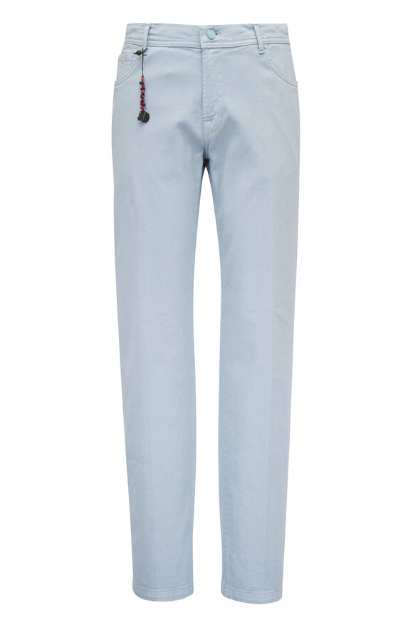 Marco Pescarolo Sky Blue Linen & Cotton Five Pocket Pant