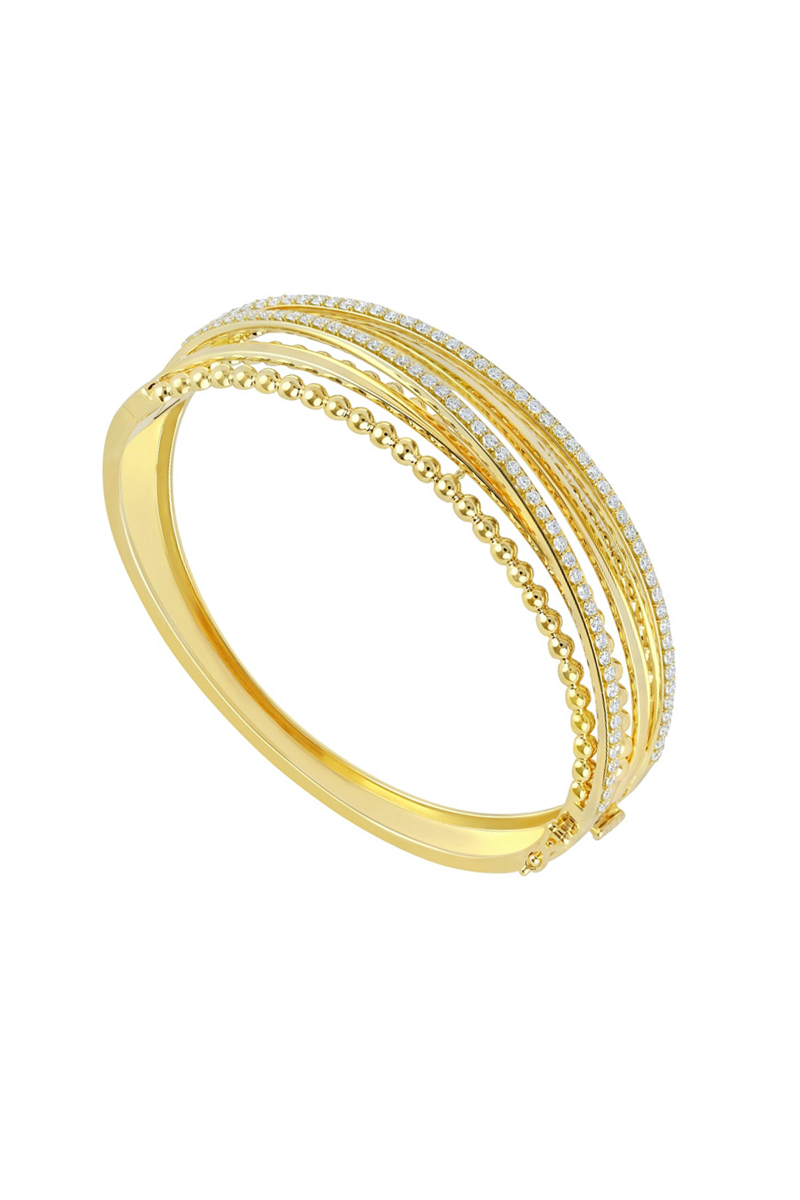 Hueb - Bubbles Diamond 18K Yellow Gold Bangle Bracelet