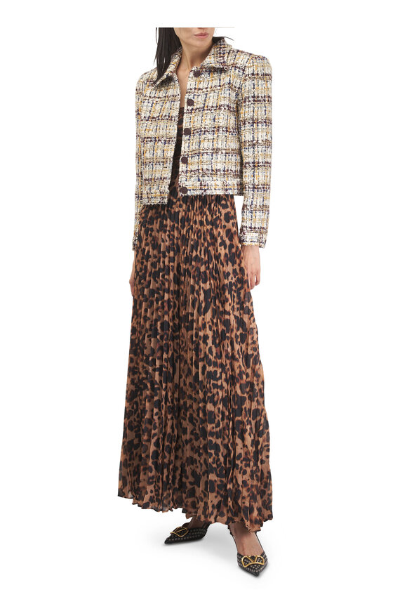 L'Agence Kasey Multi Tweed & Gold Sequin Jacket - view 2