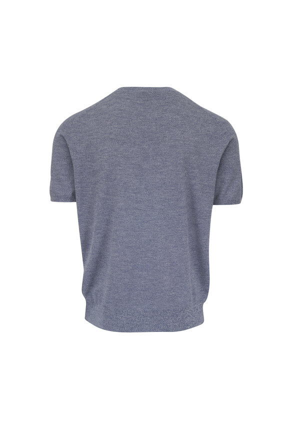 Loro Piana Tartana Bamboo Stalk Wool Knit  T-Shirt - view 2