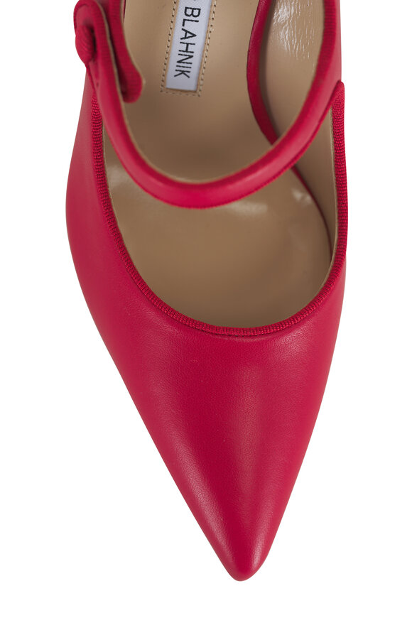 Manolo Blahnik - Camparisli Red Leather Slingback; 90mm