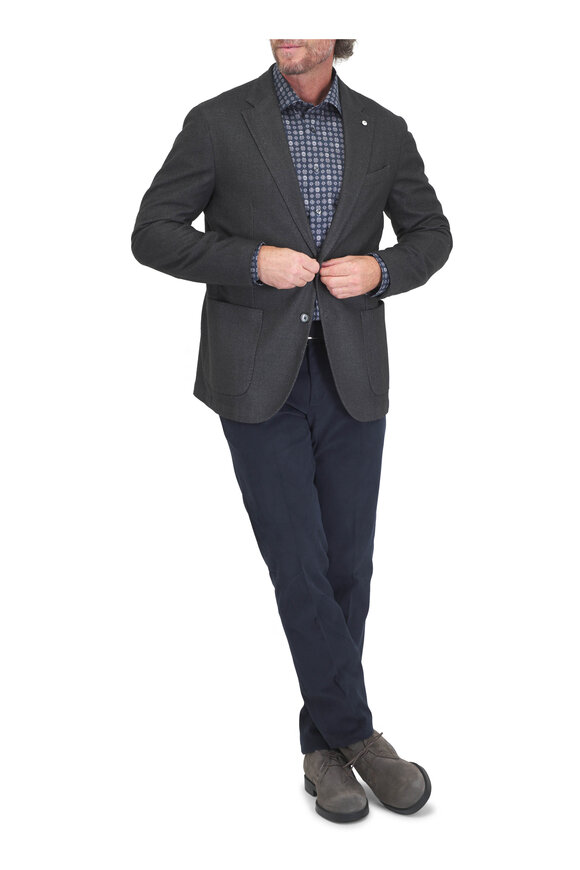 Maurizio Baldassari Rigolo Navy Blue Stretch Cotton Chino - view 2
