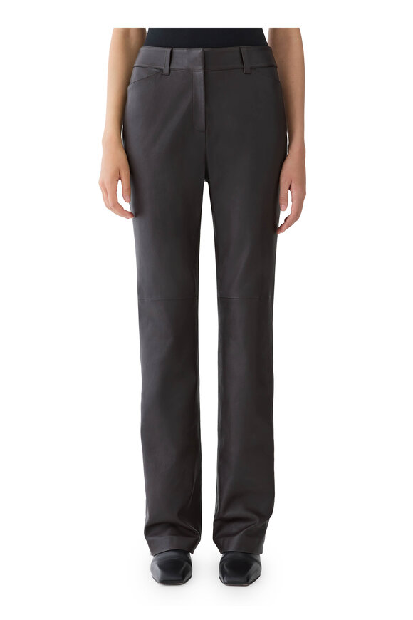 Lafayette 148 New York Bond Truffle Stretch Leather Pant - view 2
