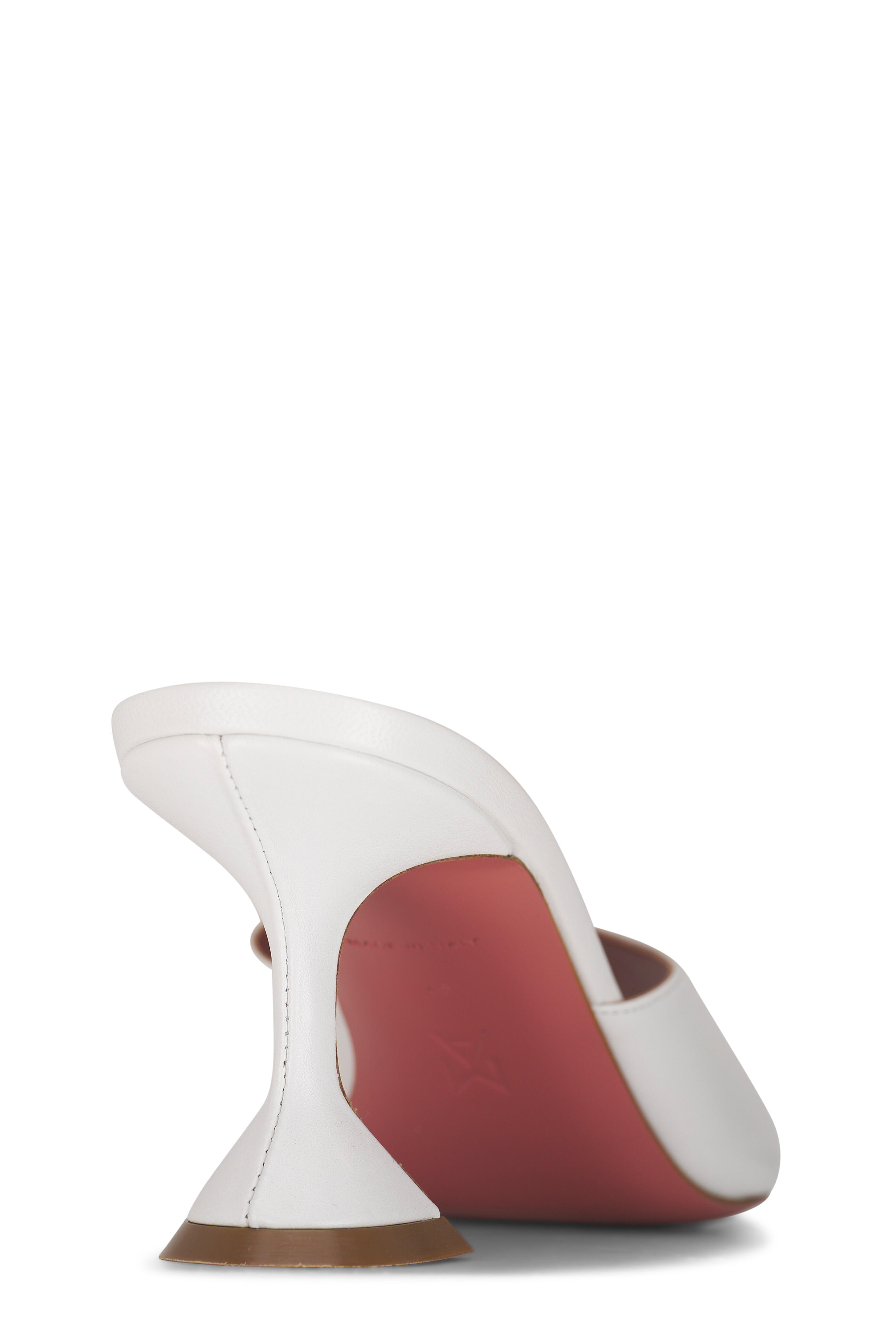 Amina Muaddi - Lupita White Nappa Leather Sandal, 70mm