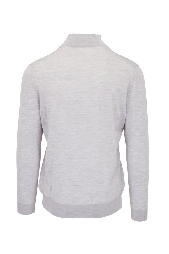 Kiton - Light Gray Lightweight Wool Quarter Zip Pullover