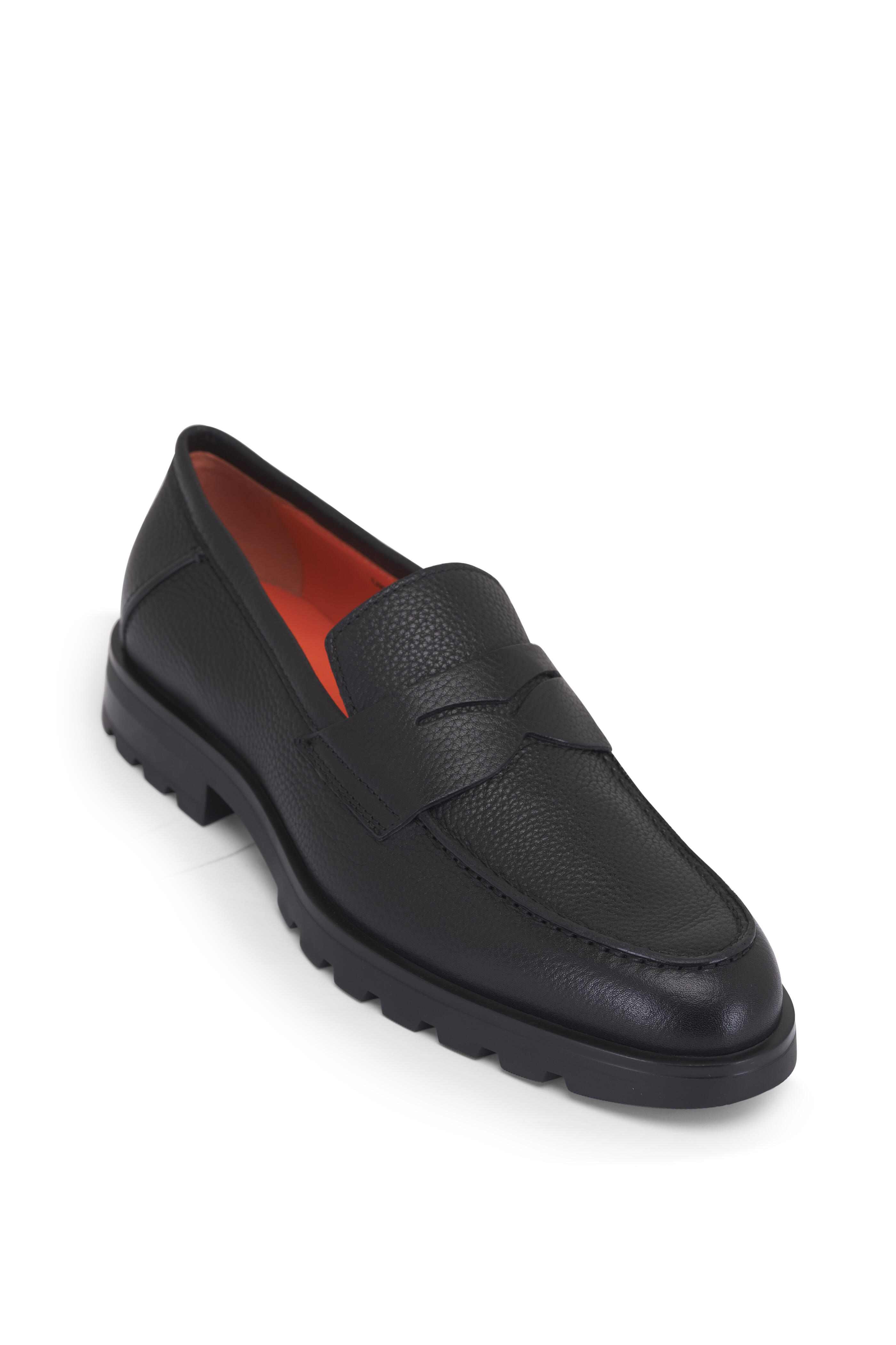 Santoni - Rock Black Leather Loafer