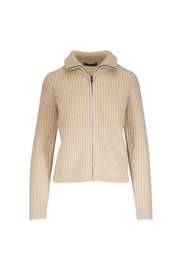 Nili Lotan Arlen Wheat Full Zip Cardigan - view 1