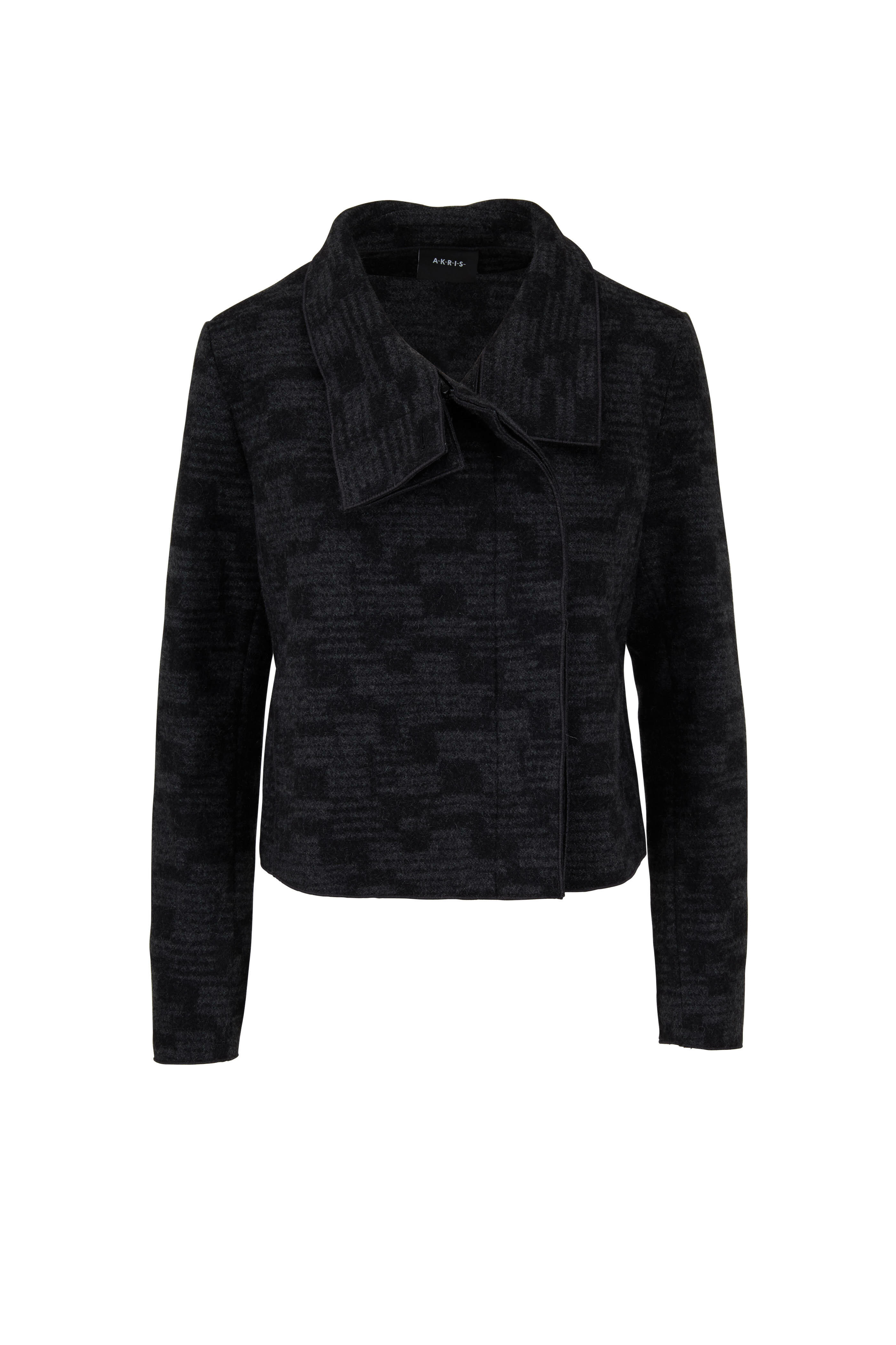 Akris - Rhode Island Slate Gray Cashmere Tweed Jacket