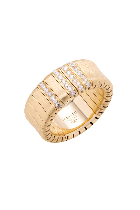 Peruffo 18k Yellow Gold Blocks Maxi Band Ring - view 1