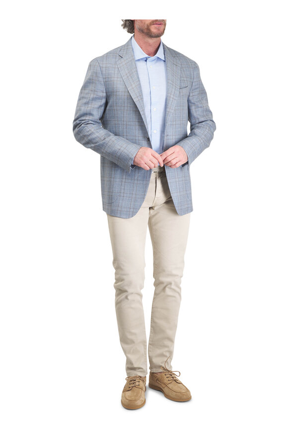 Maurizio Baldassari Blue Cotton Sport Shirt - view 2