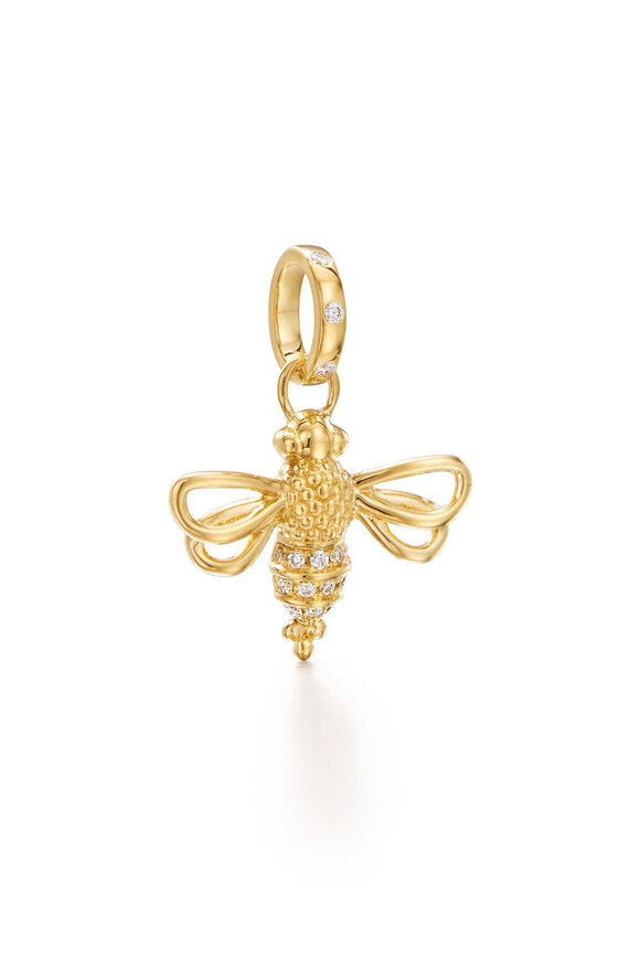Temple St. Clair 18k Gold Resting Bee Pendant - view 1