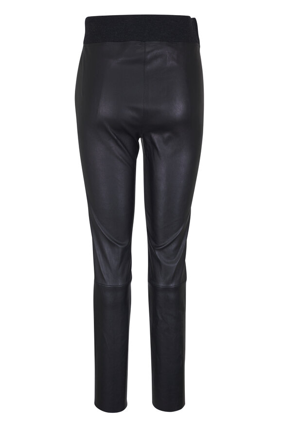 Brunello Cucinelli - Black Stretch Leather Leggings