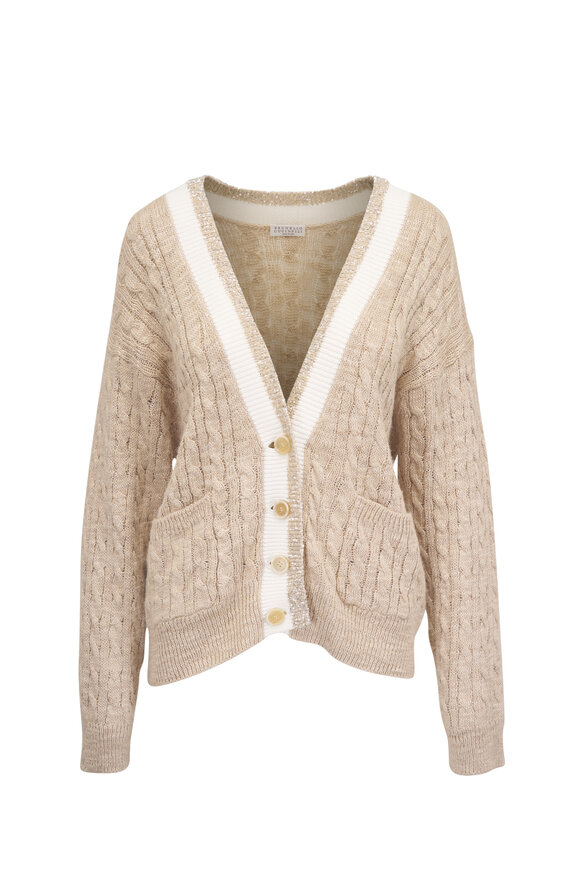 Brunello Cucinelli Sequin Cable-Knit Cardigan