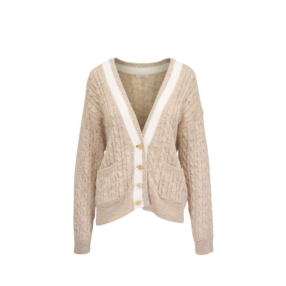 Brunello Cucinelli - Sequin Cable-Knit Cardigan | Mitchell Stores