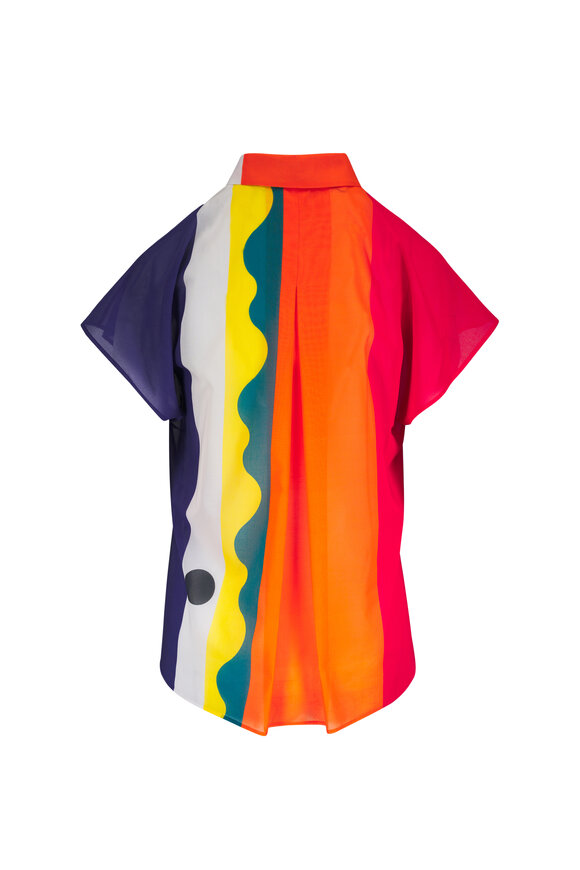 Akris Paravent Print Multi Cotton Blouse - view 3