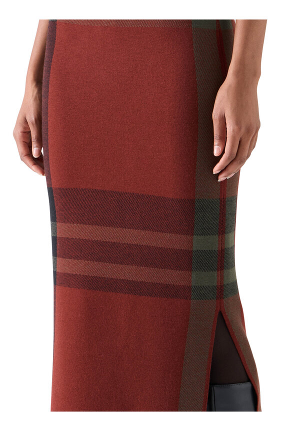 Akris Punto Black & Copper Merino Wool Knit Tube Skirt - view 6