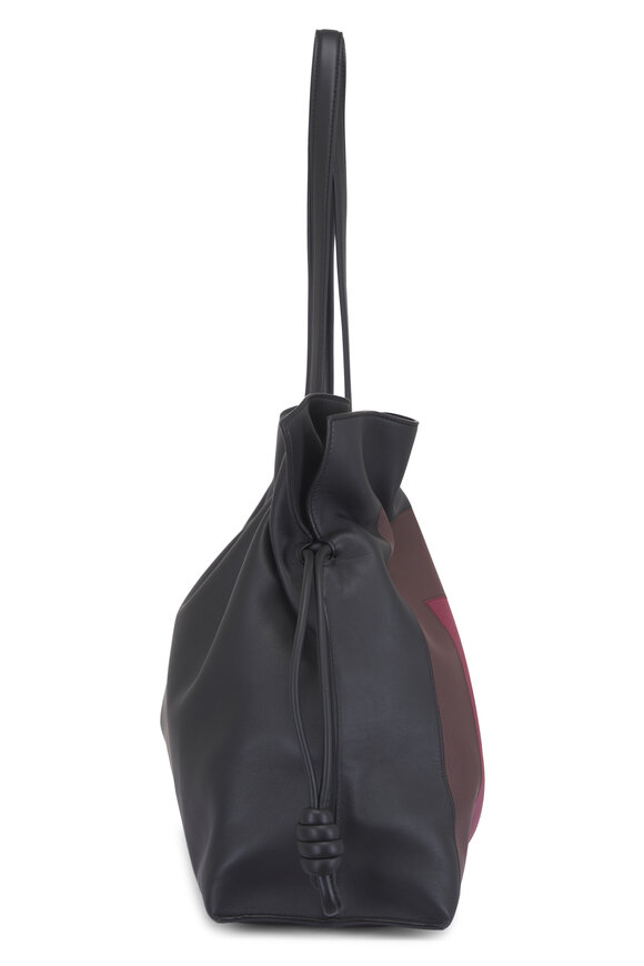 Loewe XL Flamenco Black & Burgundy Leather Clutch - view 4