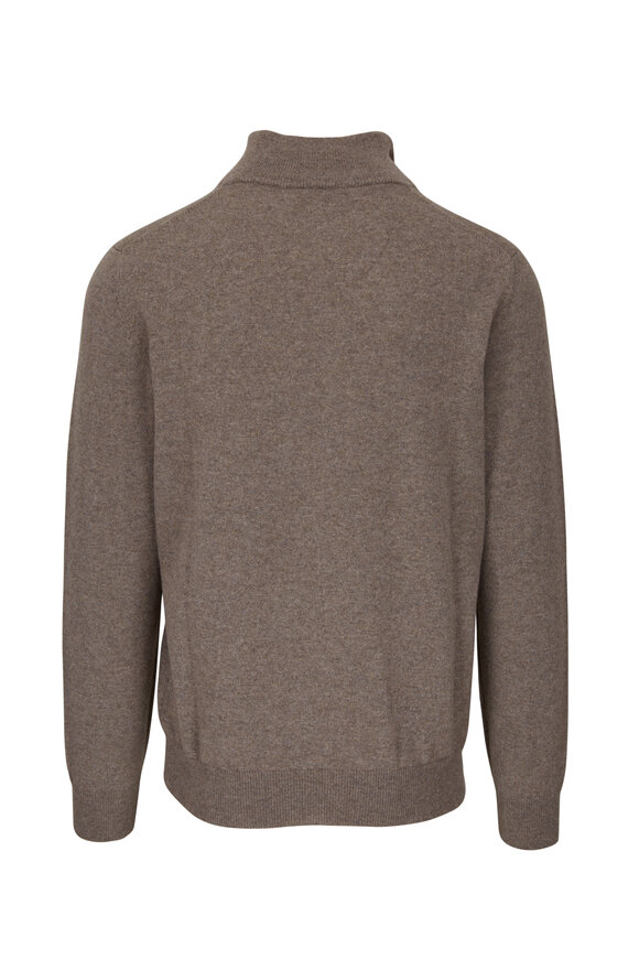 Fratelli Piacenza - Taupe Cashmere Quarter Zip Pullover