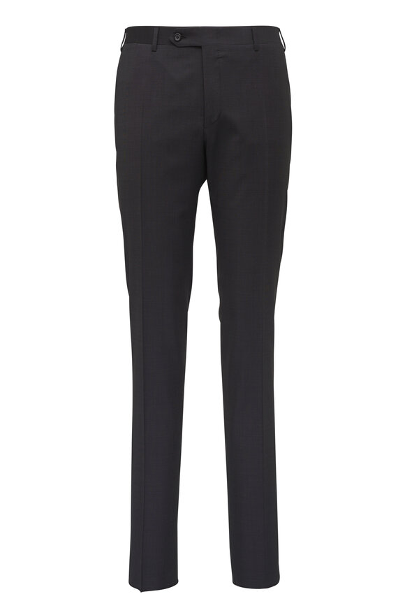 Canali Charcoal Gray Micro Neat Wool Suit - view 4