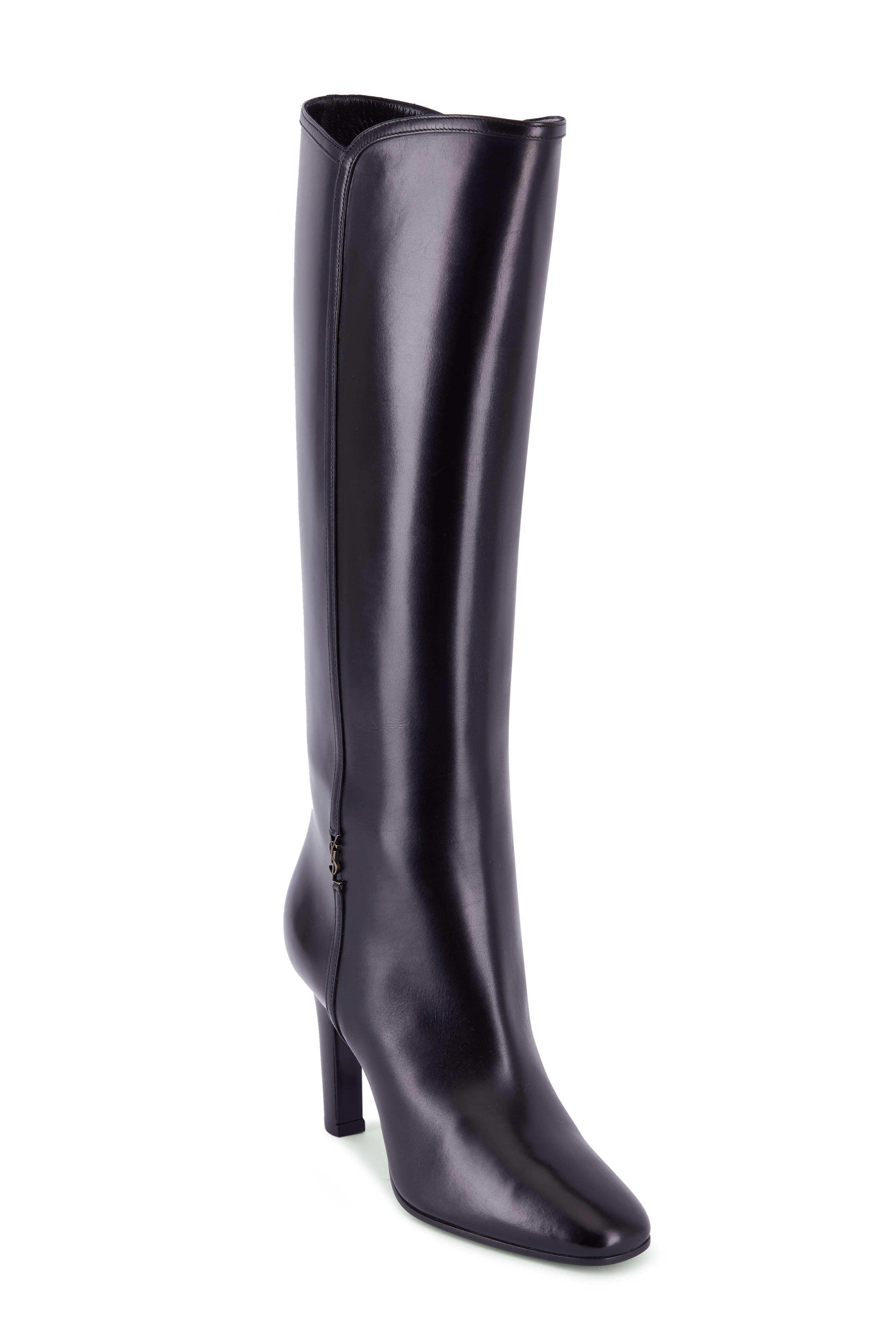 ロングブーツ SAINT LAURENT Saint Laurent Boots Women Leather Black Saint Laurent - Jane Black Leather Tall Boot, 90mm