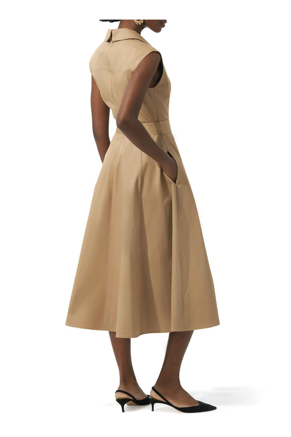 Carolina Herrera - Sand Belted Trench Midi Dress