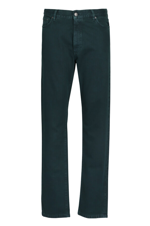 Zegna Dark Green Five Pocket Pant