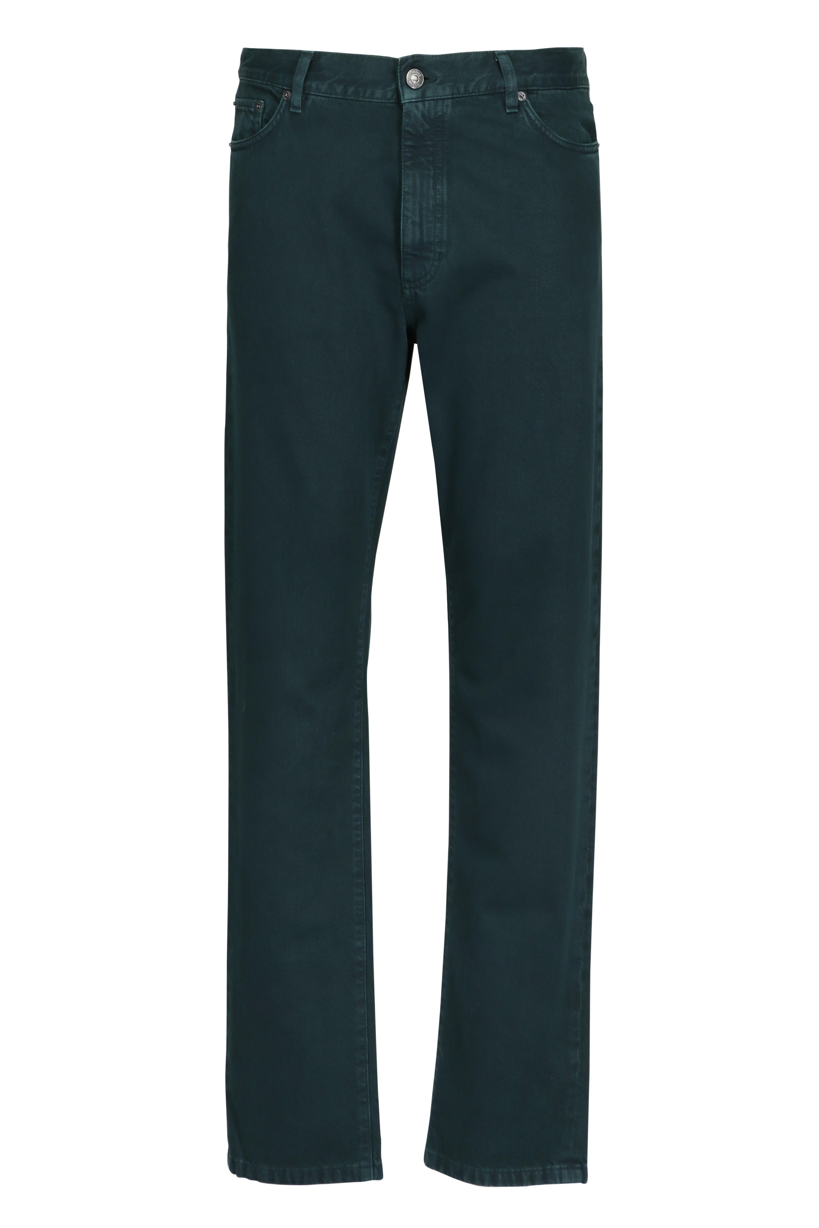 Zegna - Dark Green Five Pocket Pant | Mitchell Stores