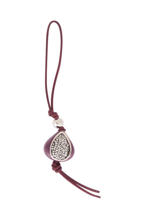 Loewe Purple & Silver Leather Fig Charm - view 1