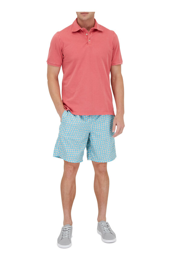 Fedeli - Blossom Teal & Orange Swim Trunks