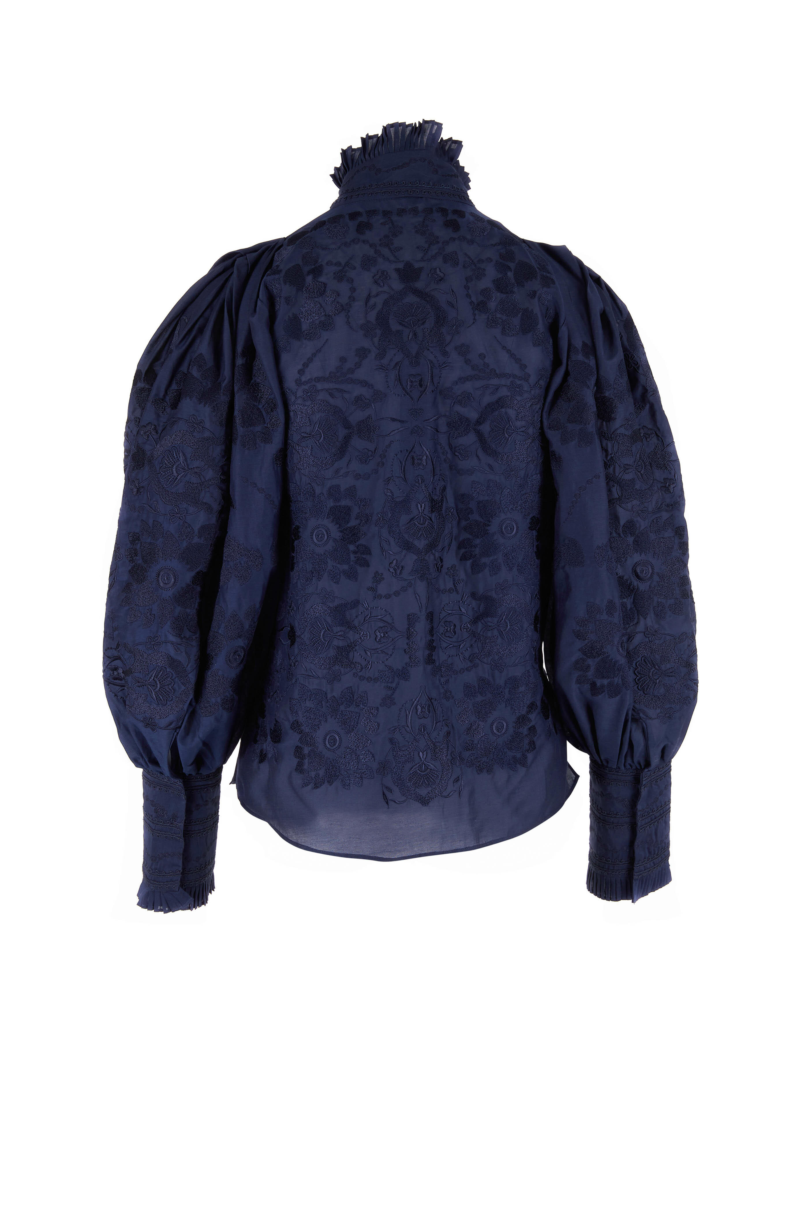 Kobi Halperin - Karla Navy Cotton & Silk Voile Blouse