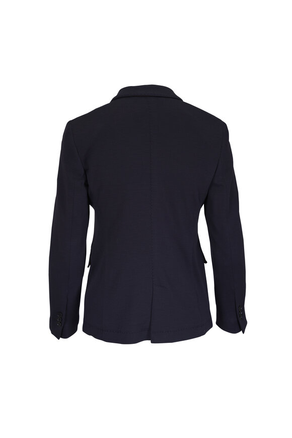 Maurizio Baldassari Navy Blue Wool Jersey Blazer - view 2