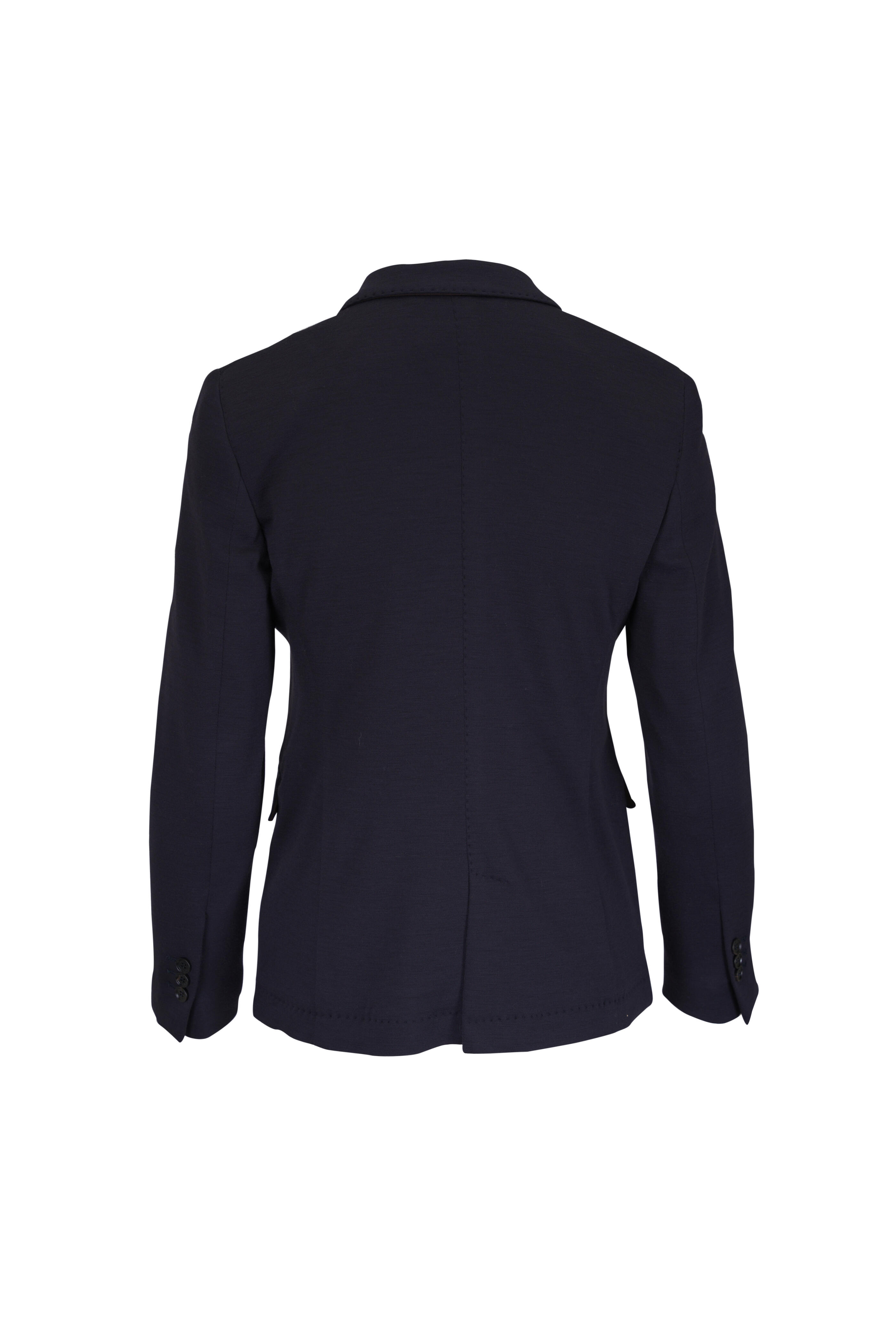 Maurizio Baldassari - Navy Blue Wool Jersey Blazer - view 2