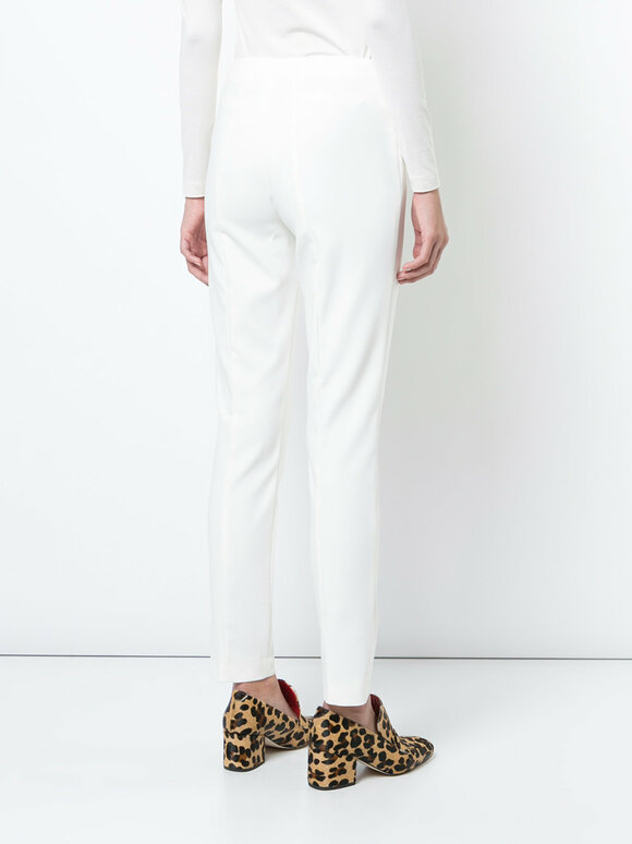 Akris - Melissa White Techno Cotton Side-Zip Pant