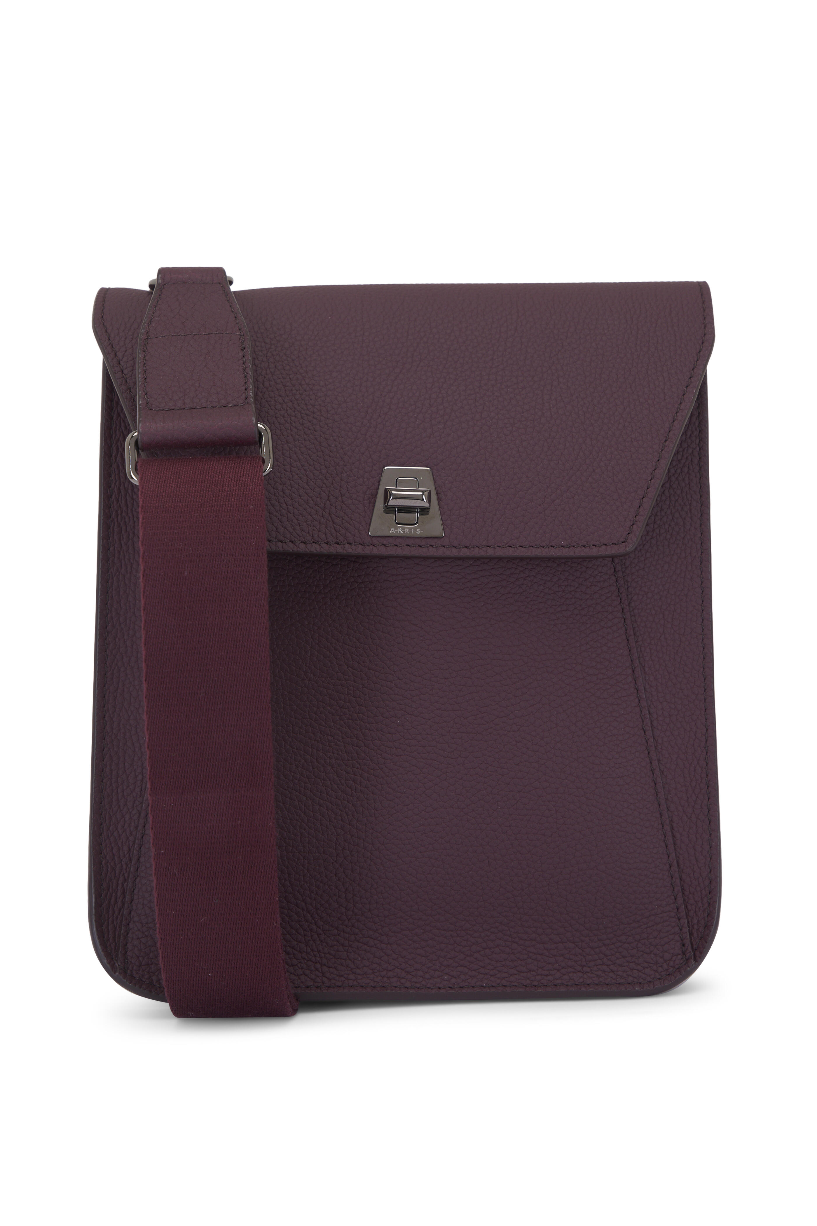 Akris - Little Anouk Burgundy Leather Messenger Bag