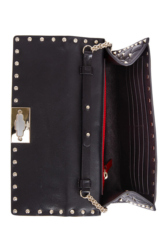 Valentino Garavani - Rockstud Black Quilted Leather Chain Crossbody 