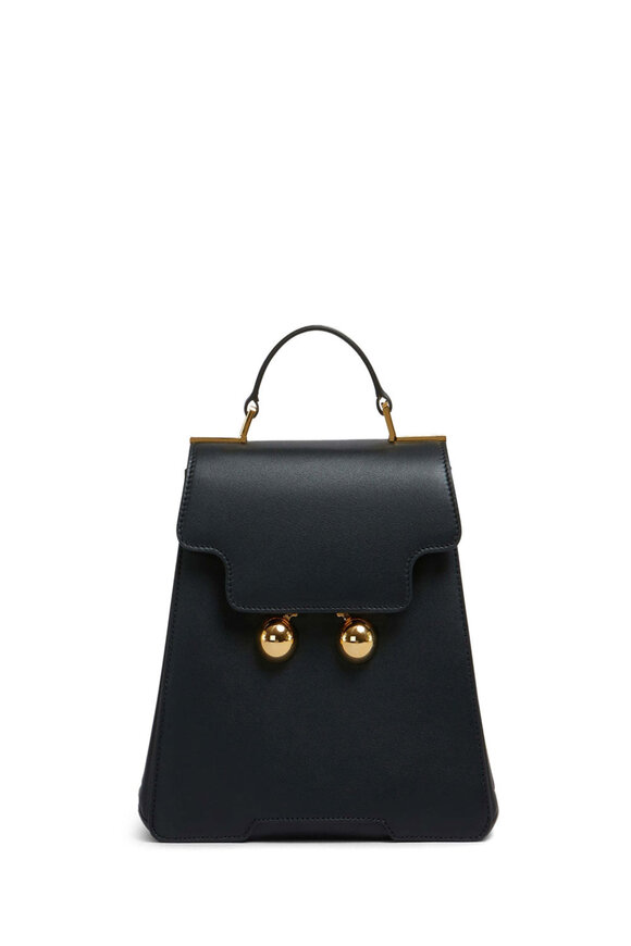 Marni Trunkaroo Leather Backpack in Black