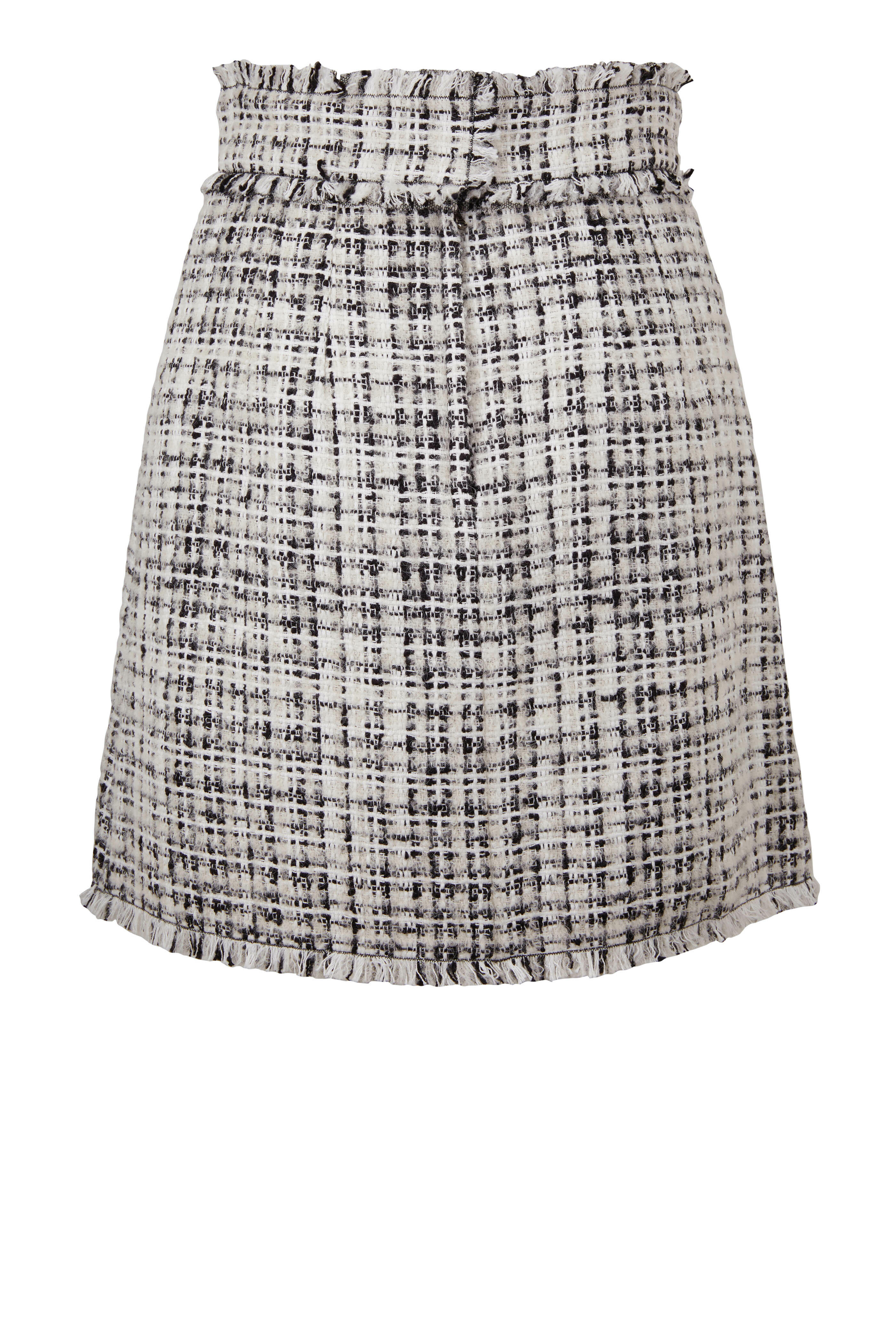 Dolce & Gabbana - Black & White Tweed Mini Skirt