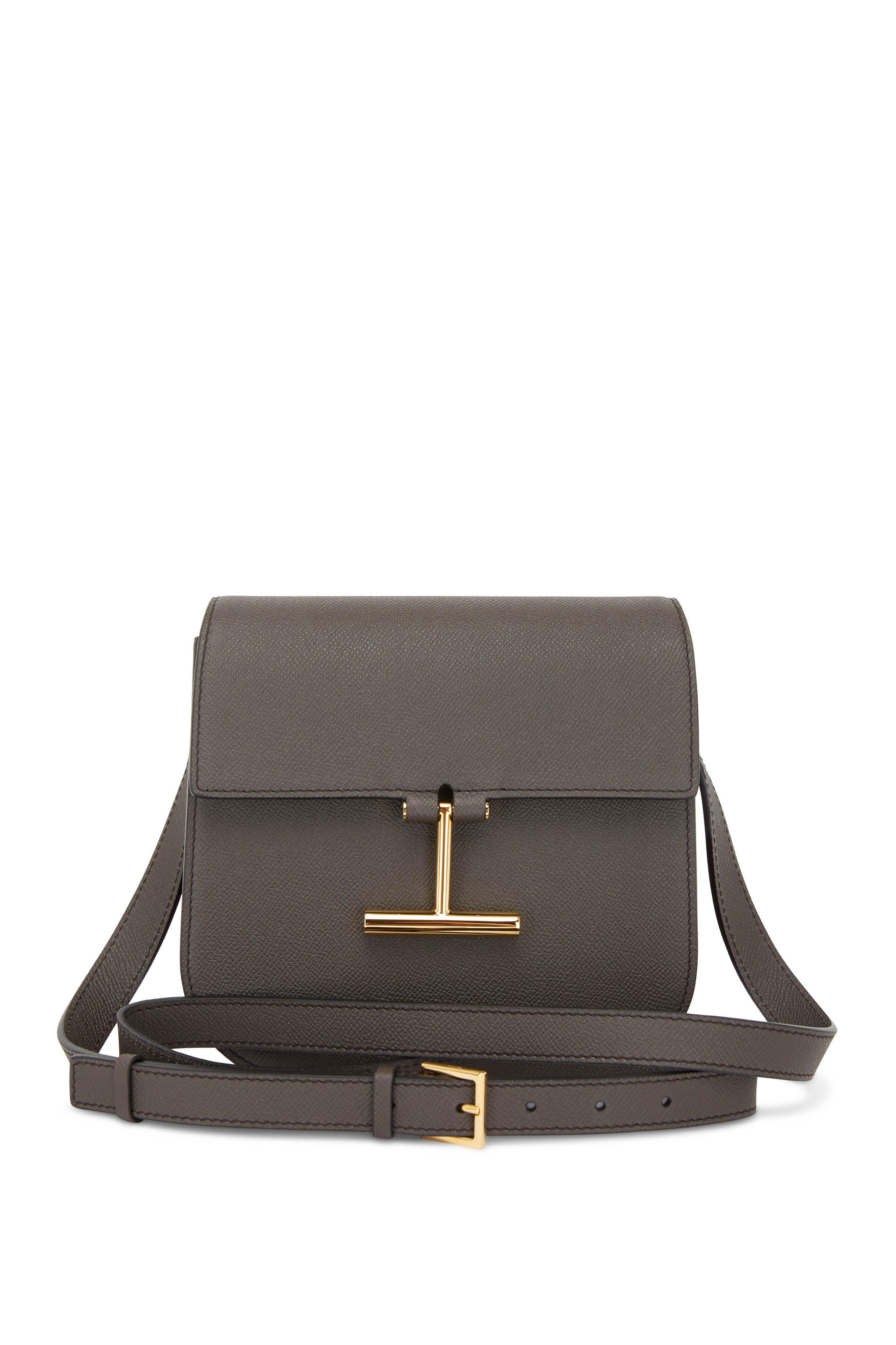 Tom Ford - Tara Dark Pearl Leather T Clasp Mini Crossbody