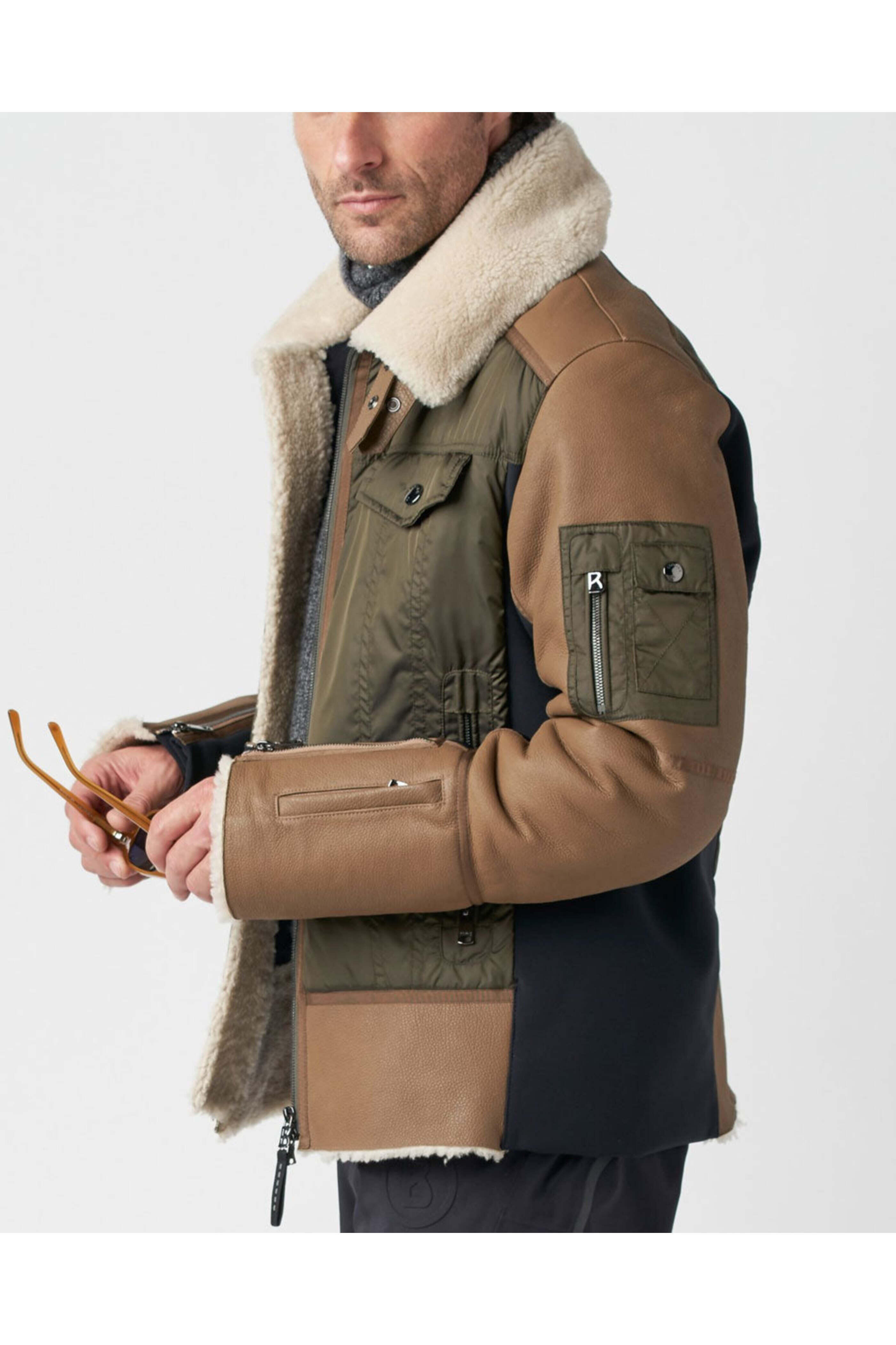 Bogner - Dark Ginger Shearling Collar Roux Outdoor Jacket