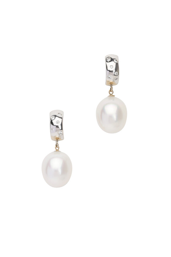 Frank Ancona - 18K White Gold Pearl Drop Earrings