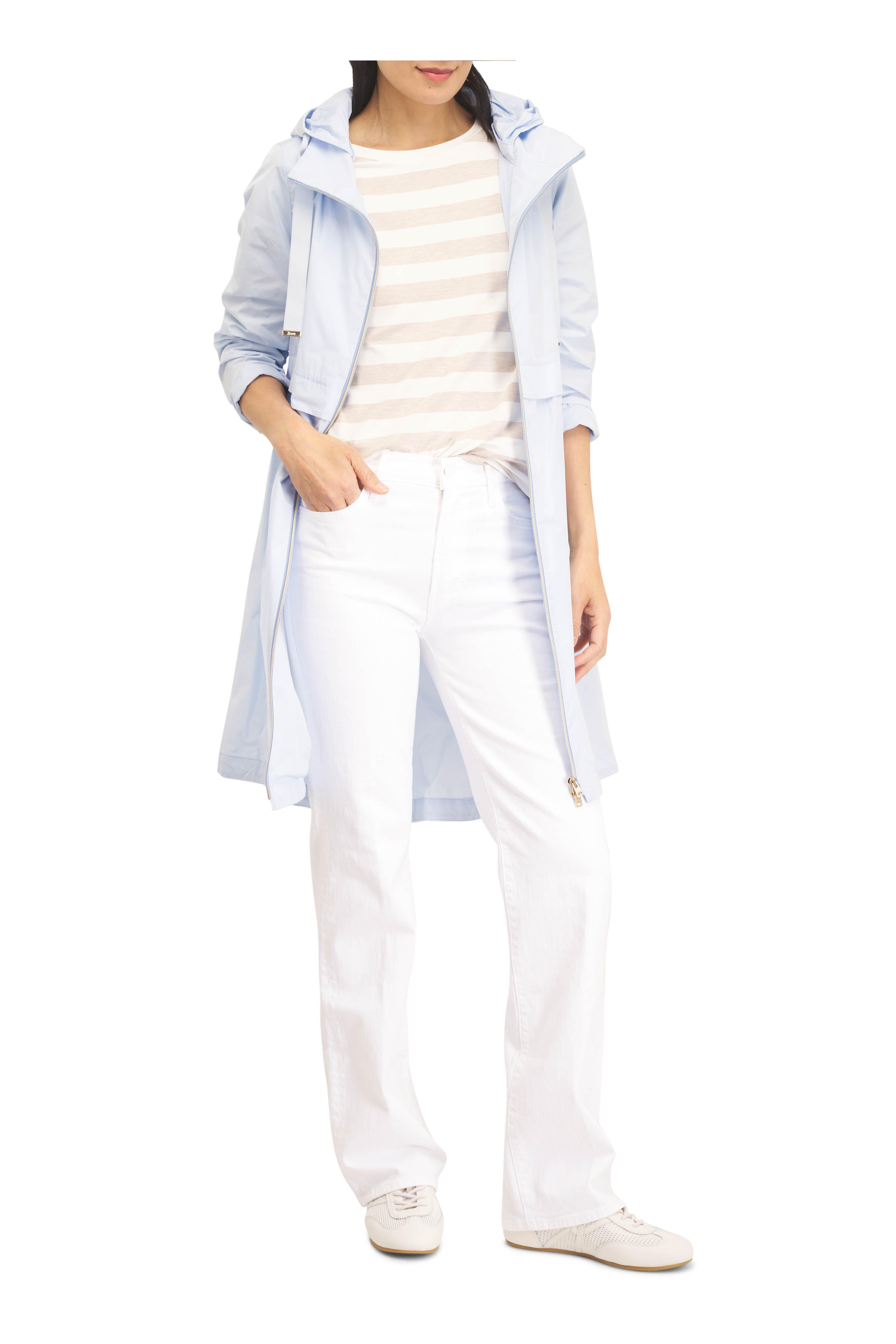 Majestic - Soft Touch Ecru Stripe Boatneck Shirt