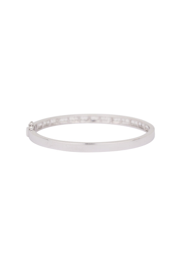 Kai Linz 14k White Gold White Baguette Diamond Bangle - view 2