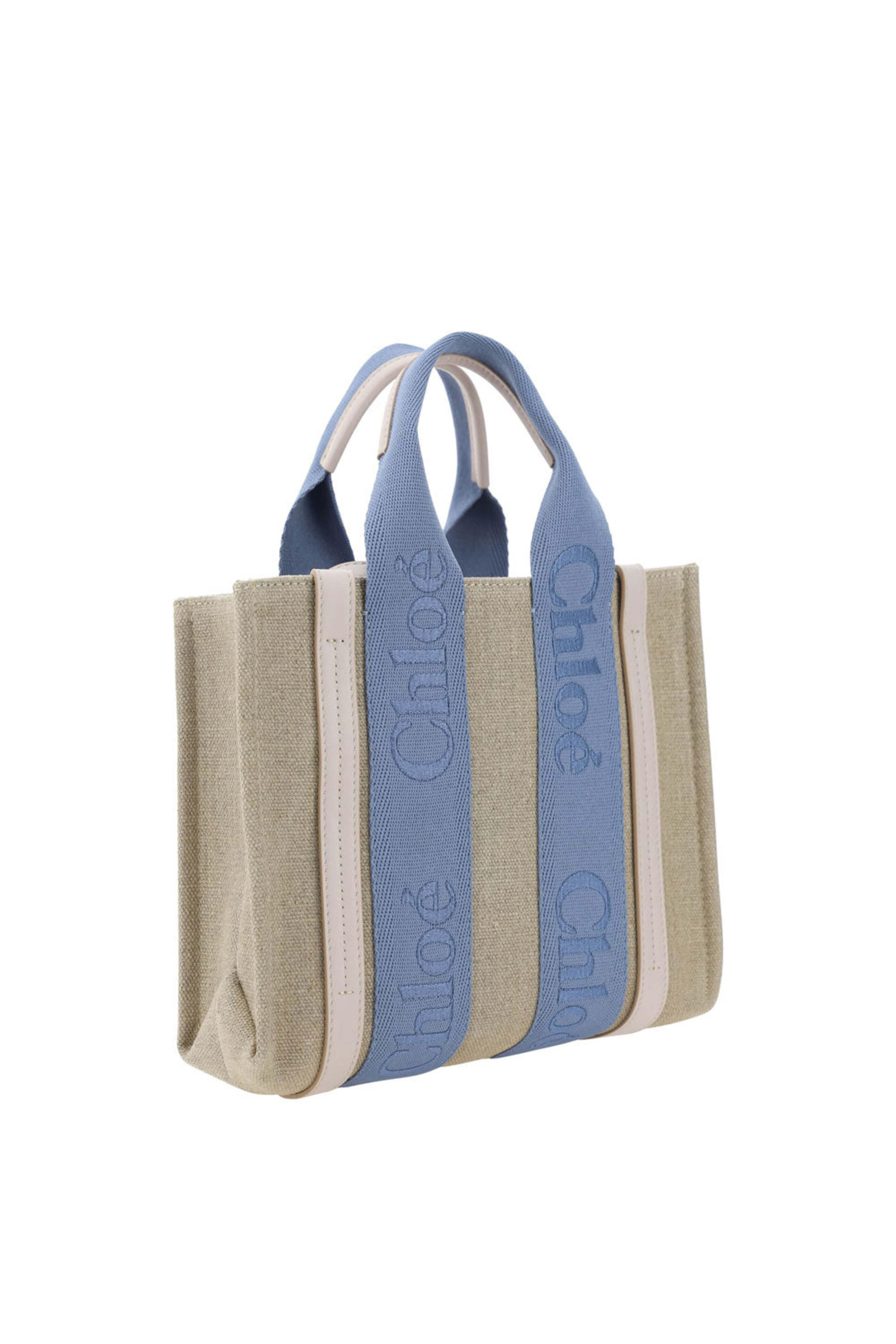 chloe MEDIUM WOODY TOTE BAG ブルー Chloé - Woody Tote in Washed Blue | Mitchell Stores