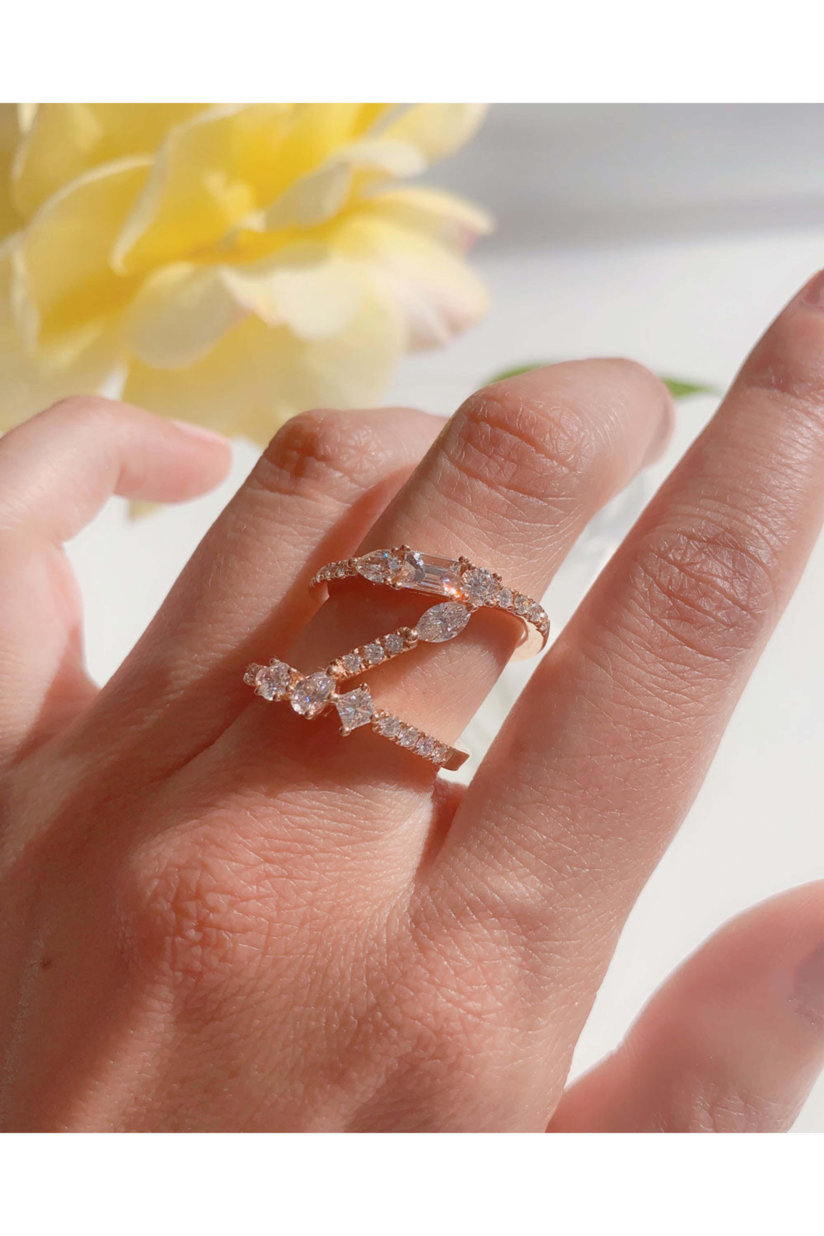 Sarah Ho London - Rose Gold Fancy Diamond Number 1 Ring