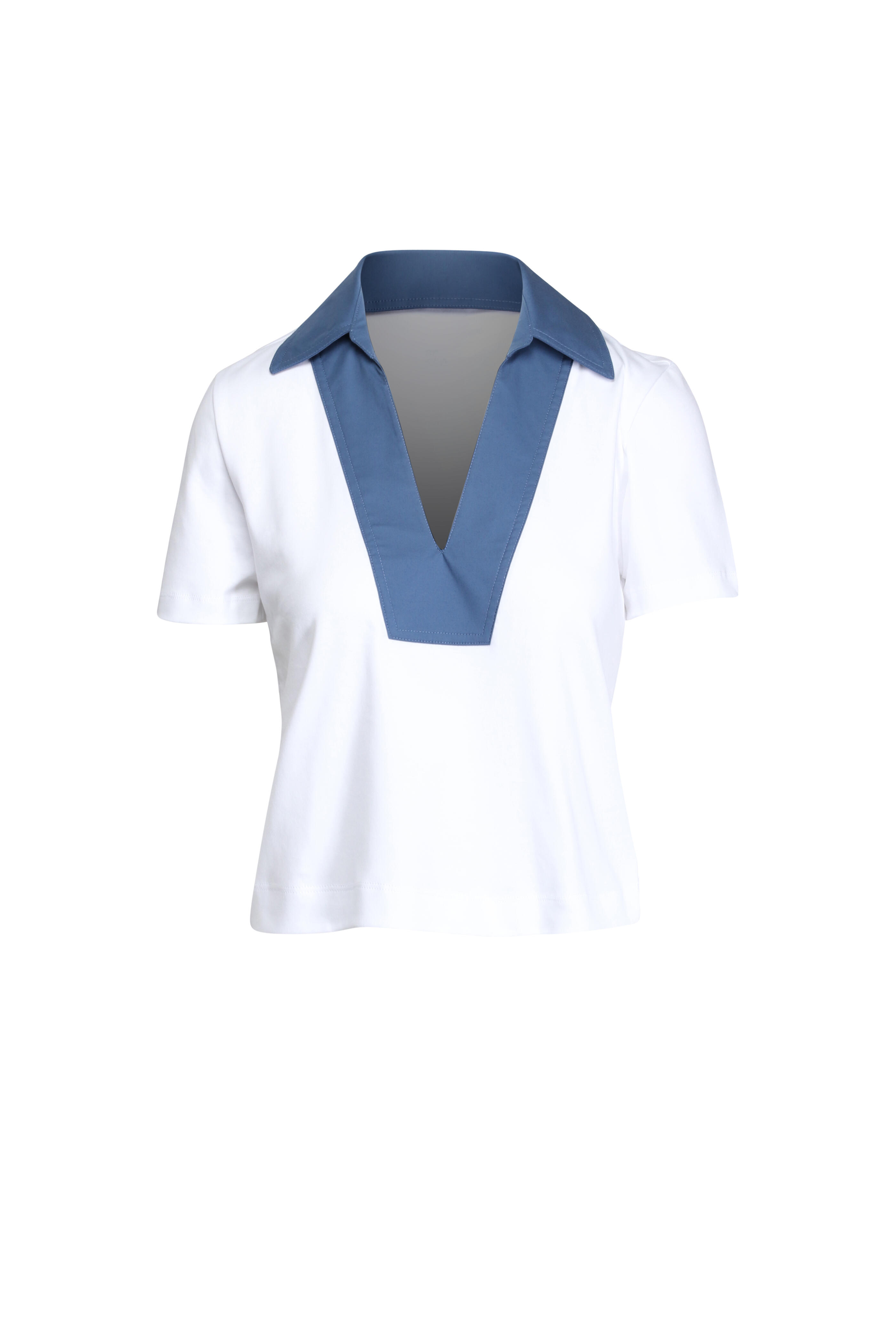 Tanya Taylor - Melanie Optic White & French Blue Top