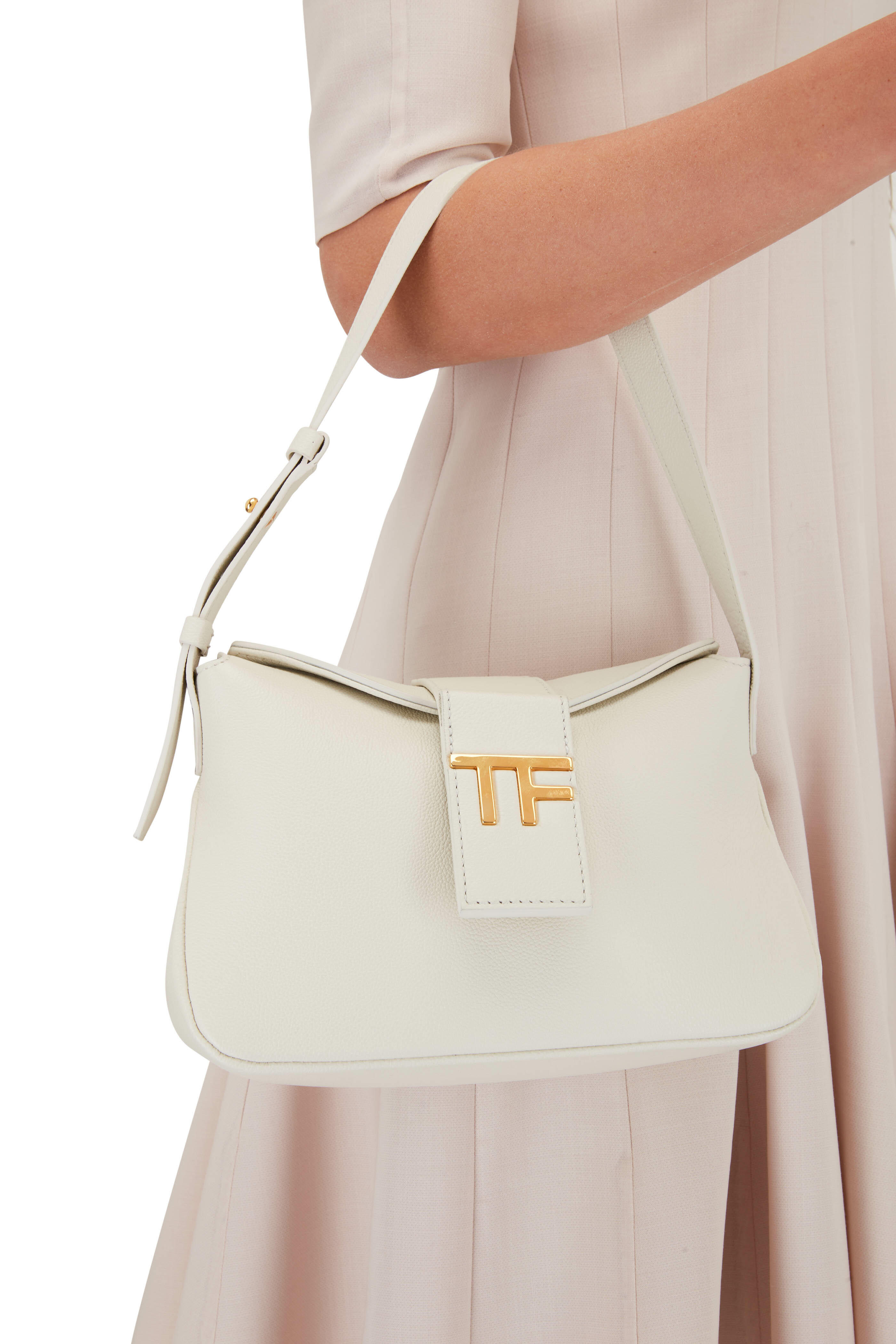 Tom Ford - Chalk Mini TF Logo Leather Hobo Bag | Mitchell Stores