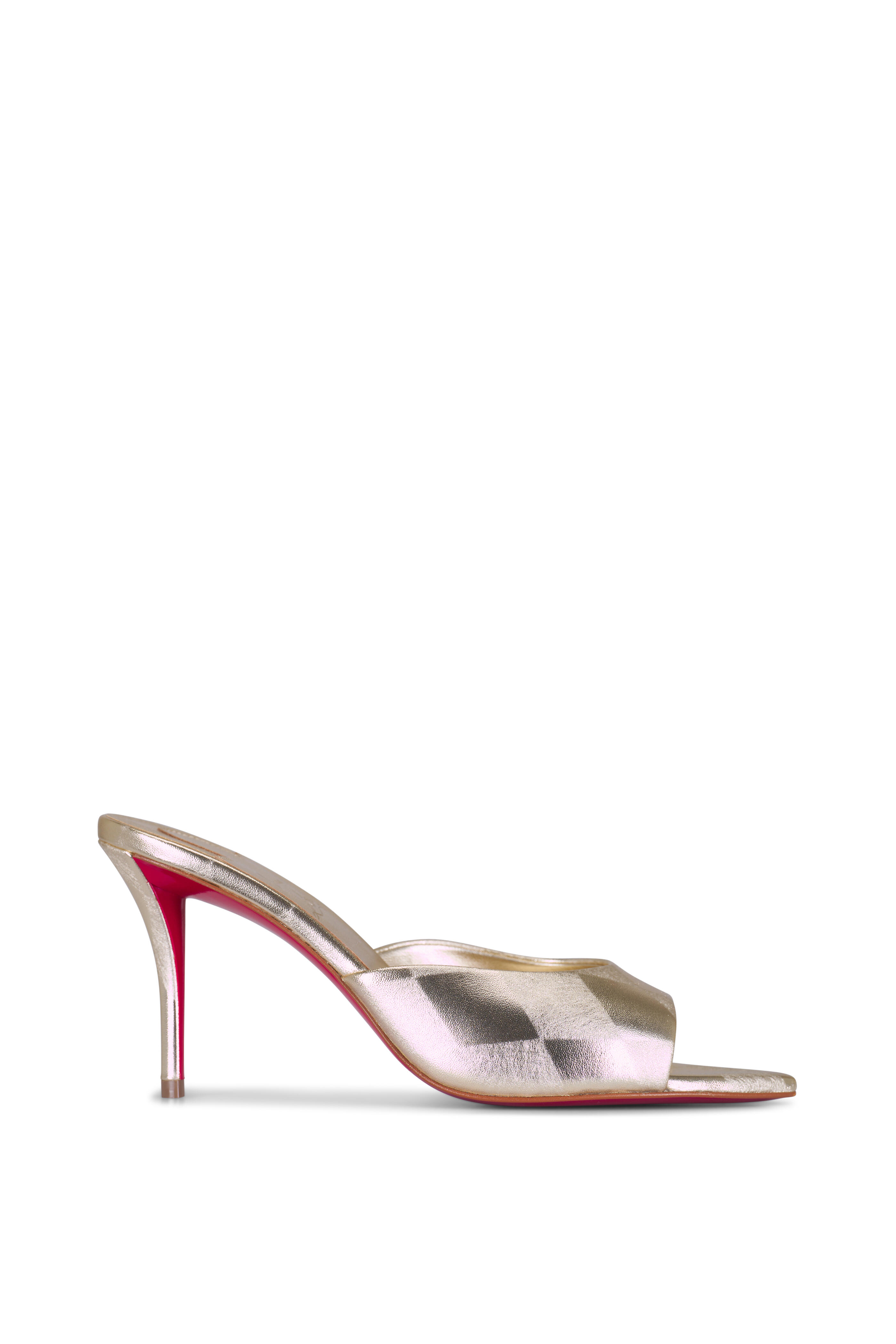 Christian Louboutin - Miss Z Platinum Diamond Laminated Mule, 80mm